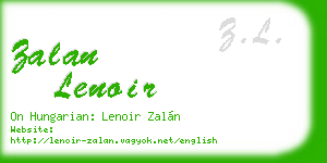 zalan lenoir business card
